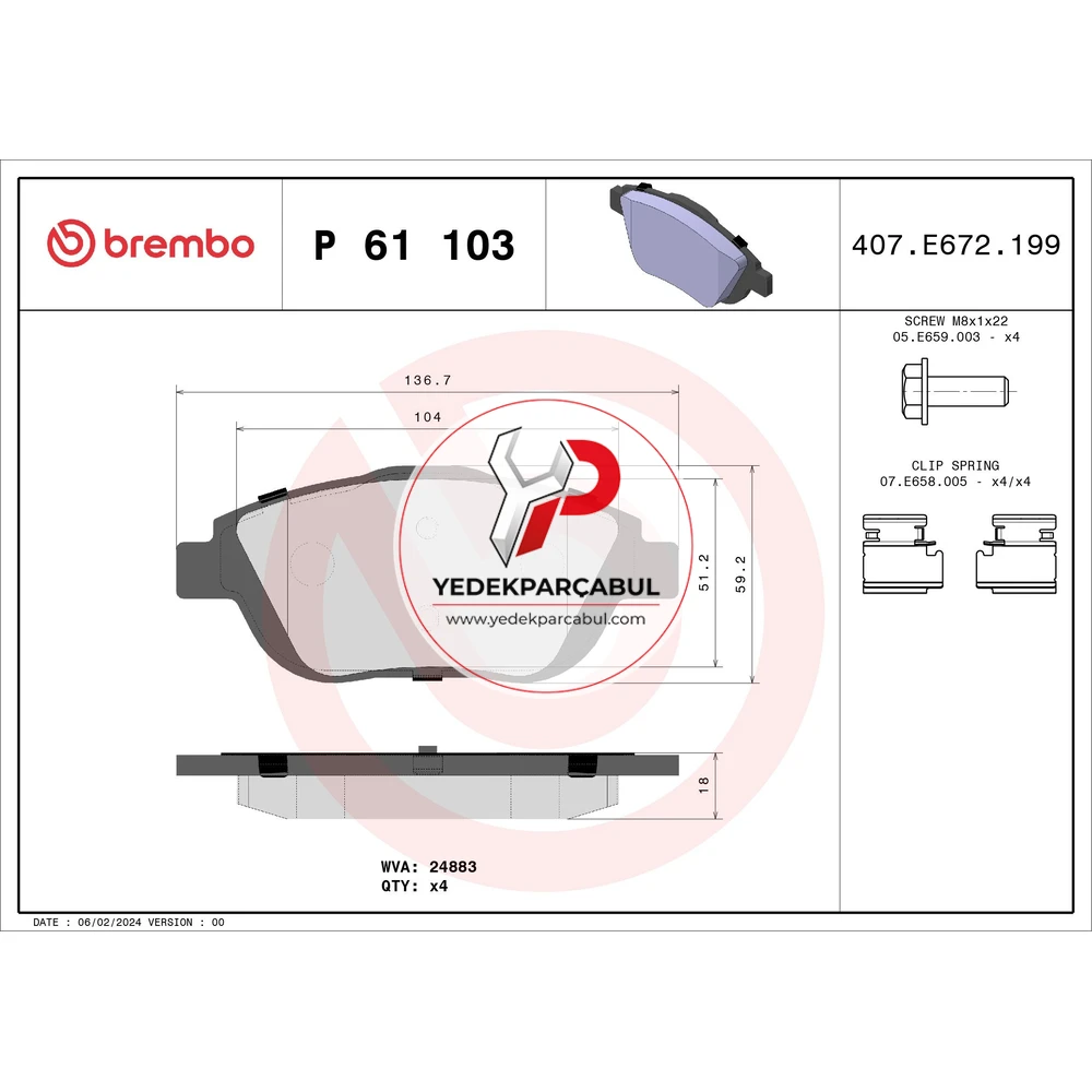 Brembo Ön Fren Balatası