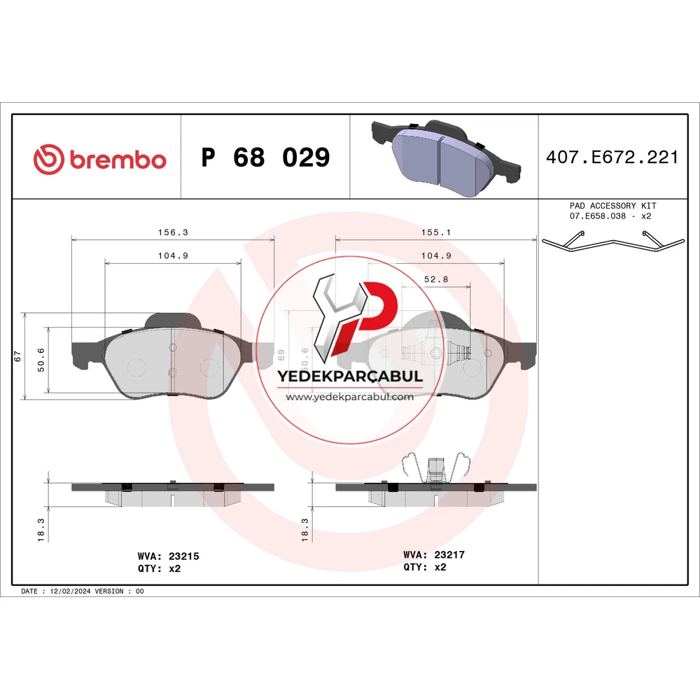 Brembo Ön Fren Balatası