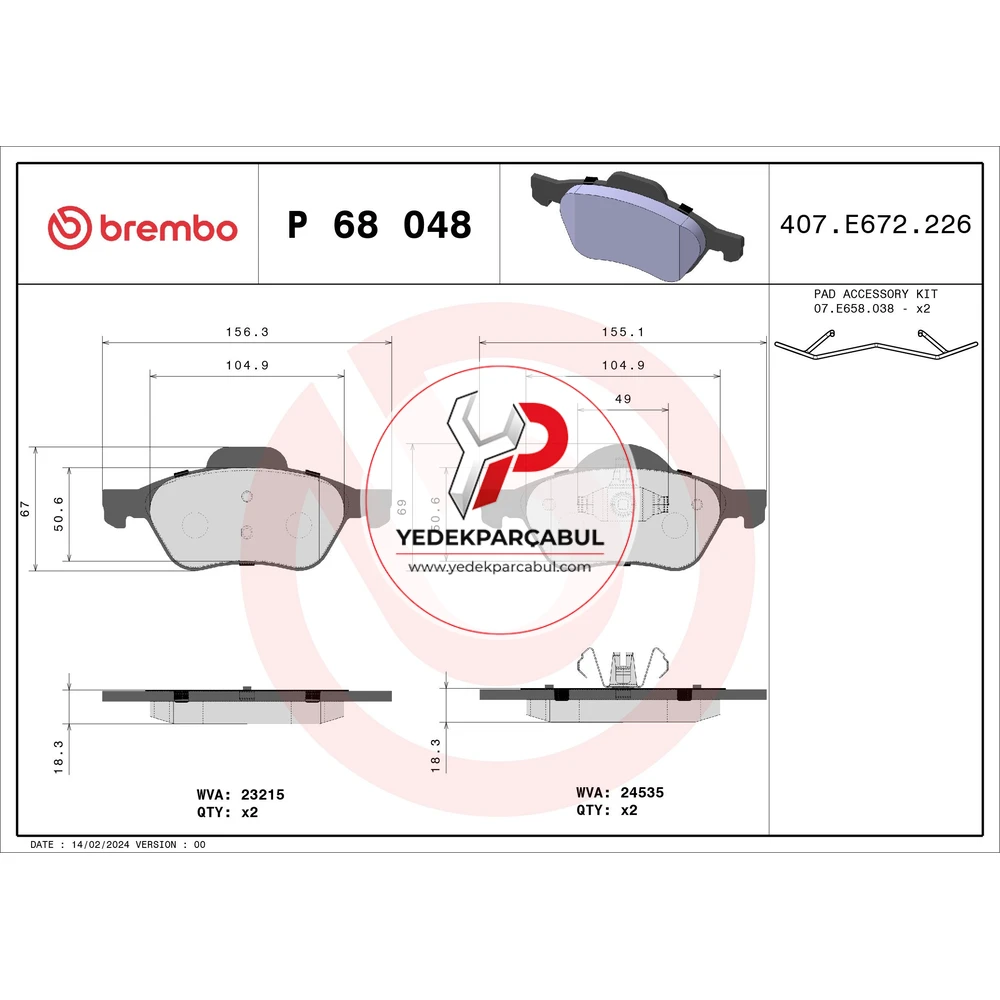 Brembo Ön Balata
