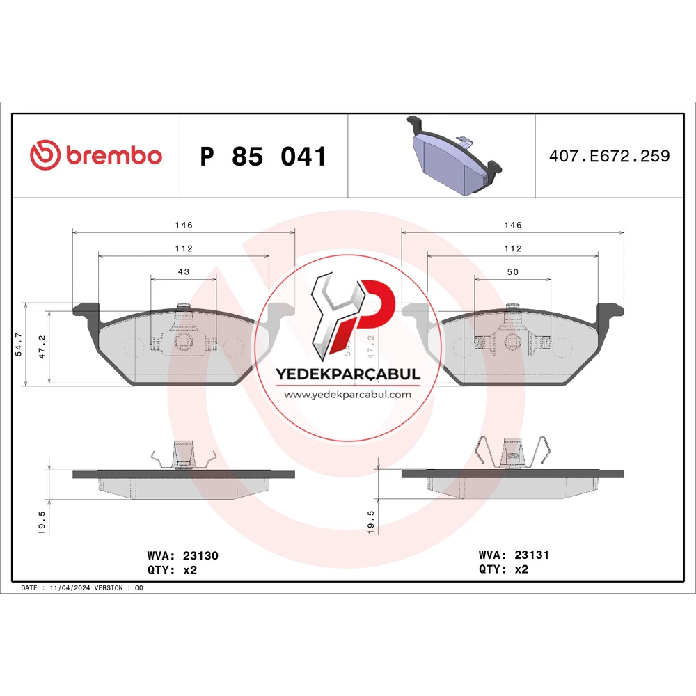 Brembo Ön Fren Balatası