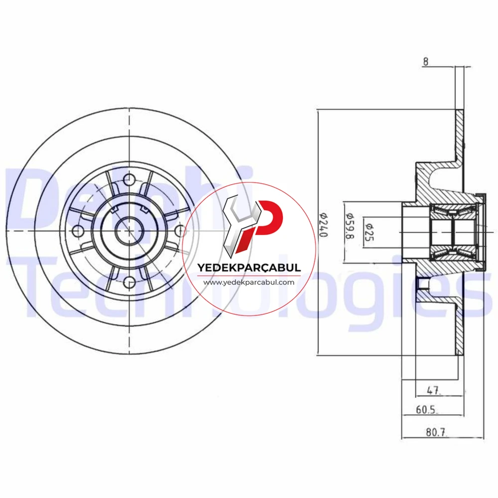Delphi Arka Rulmanlı Abs Sensörlü Fren Aynası