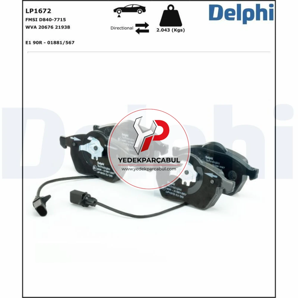 Delphi Ön Balata Fişli Büyük Tip