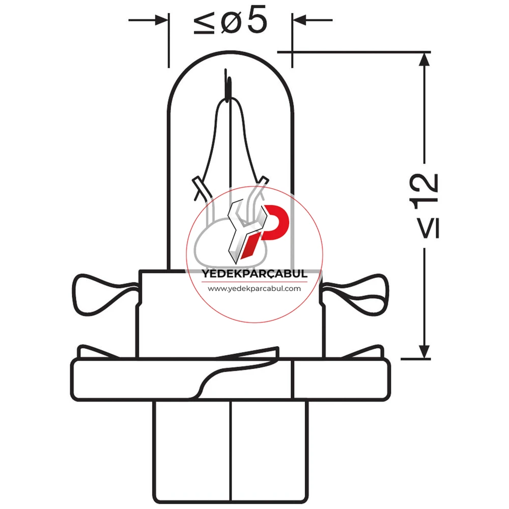 Osram Ampul BX8.4d-12.5 12V 2W