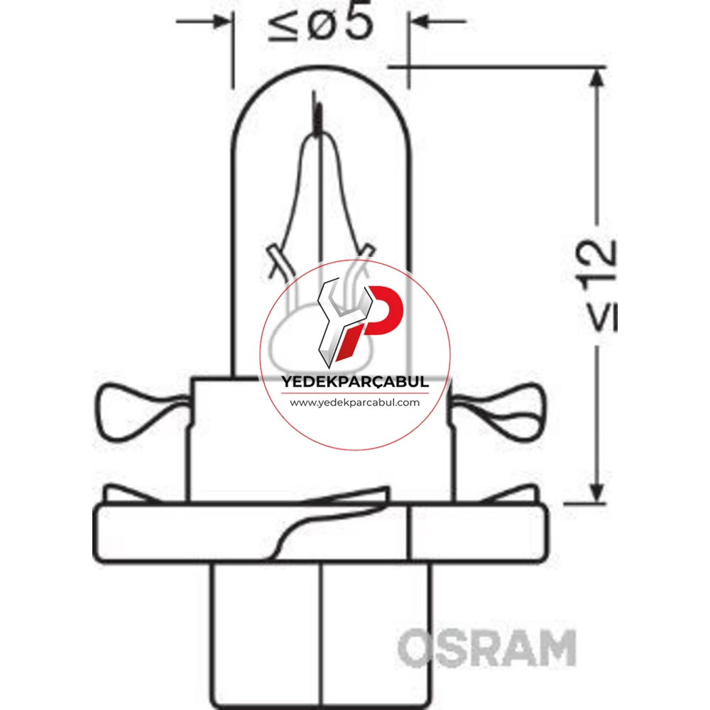 Osram Ampul BX8.4d-12.5 12V 2W