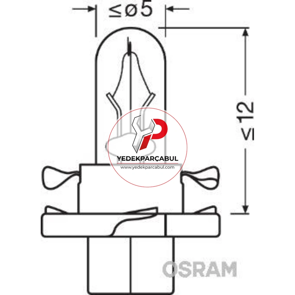 Osram Ampul BX8.4d-12.5 12V 1.5W