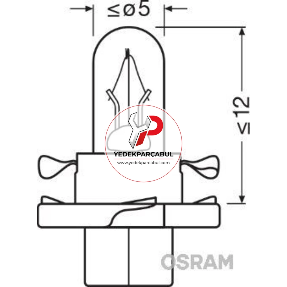 Osram Ampul BX8.4d-12.5 12V 1.1W