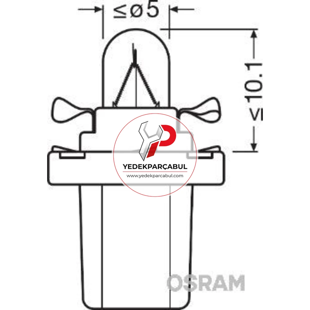 Osram Ampul BX8.5d 12V 1.2W