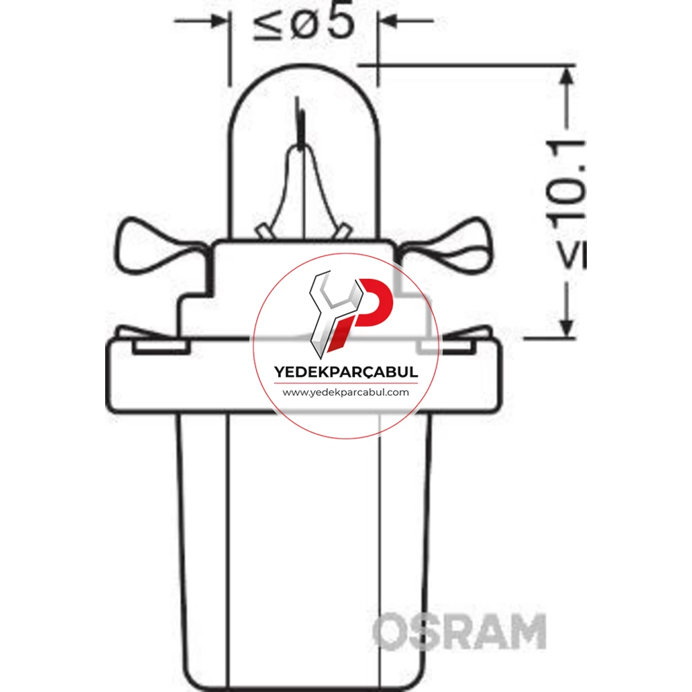 Osram Ampul B8.5d 12V 2W