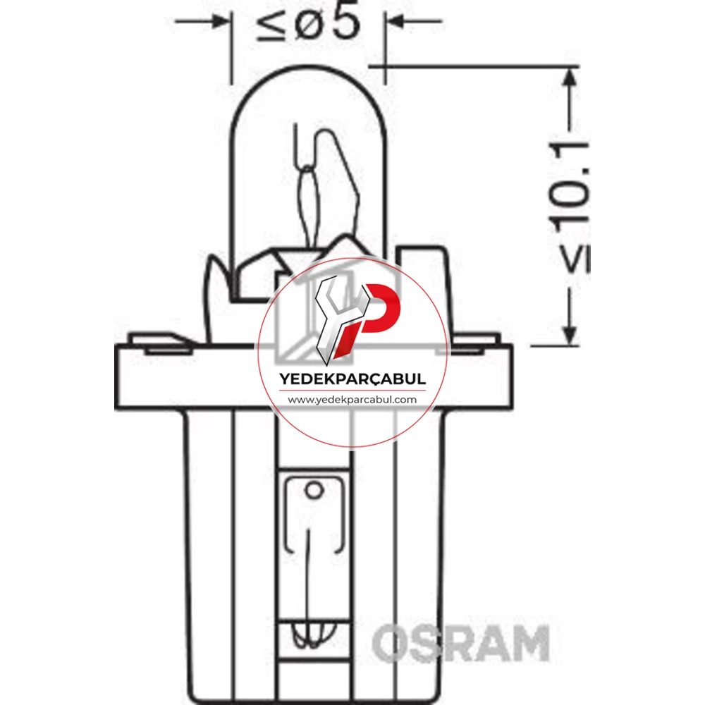 Osram Ampul BX8.5d 12V 2W