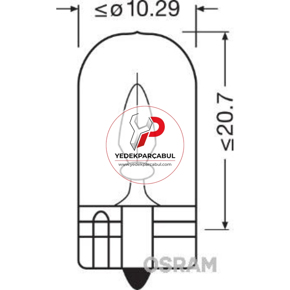 Osram Ampul W2.1x9.5d 12V 2W
