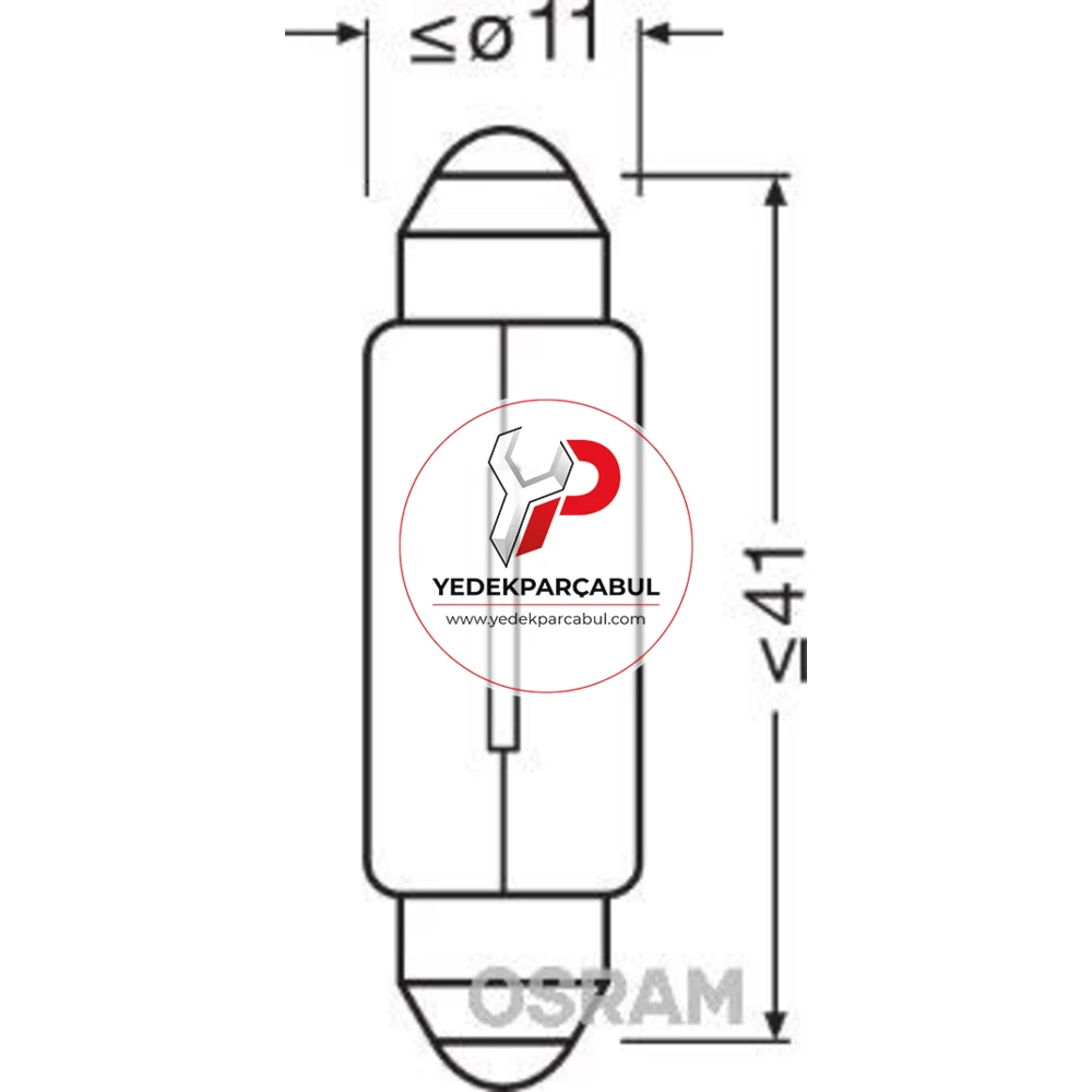 Osram Tavan Ampulü SV8.5-8 12V 10W