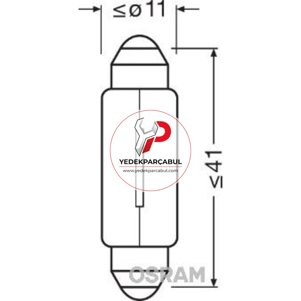 Osram Sofit Ampul SV8.5-8 12V 5W