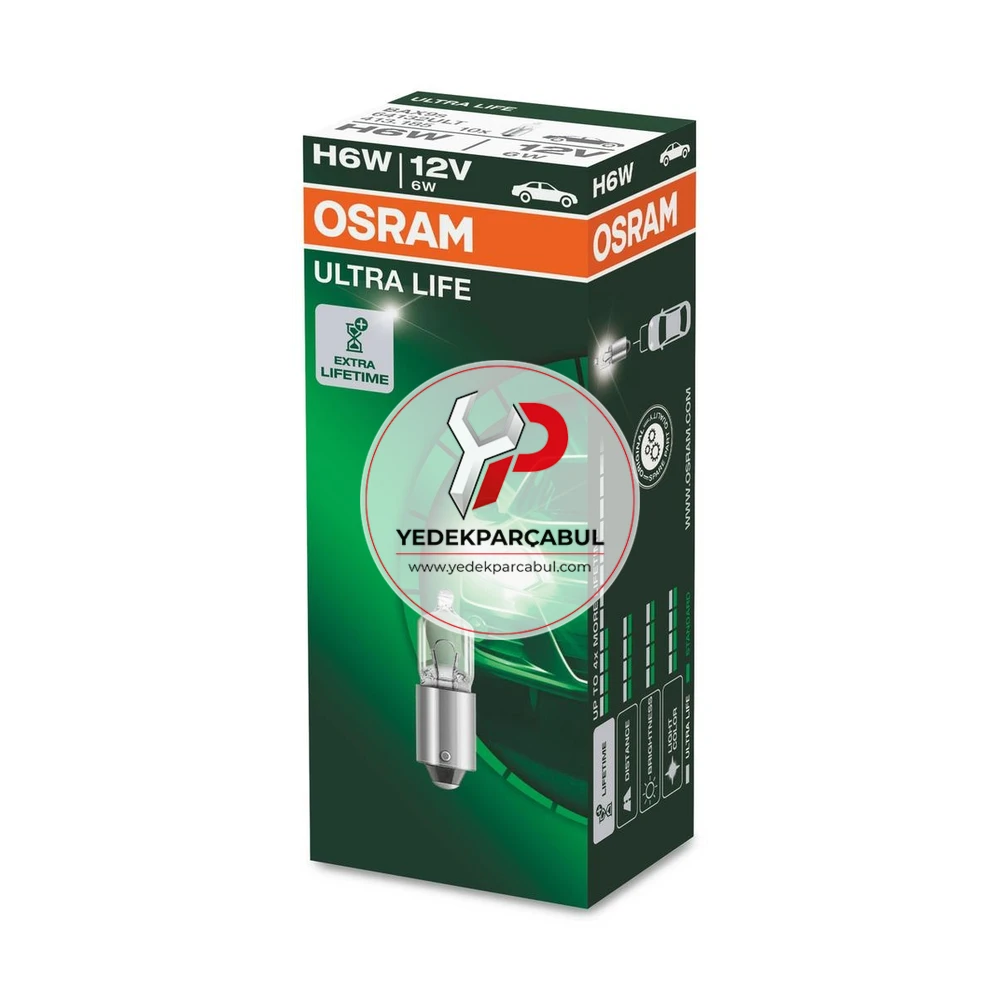Osram Park Ampulü H6W Ultra Life 12V 6W