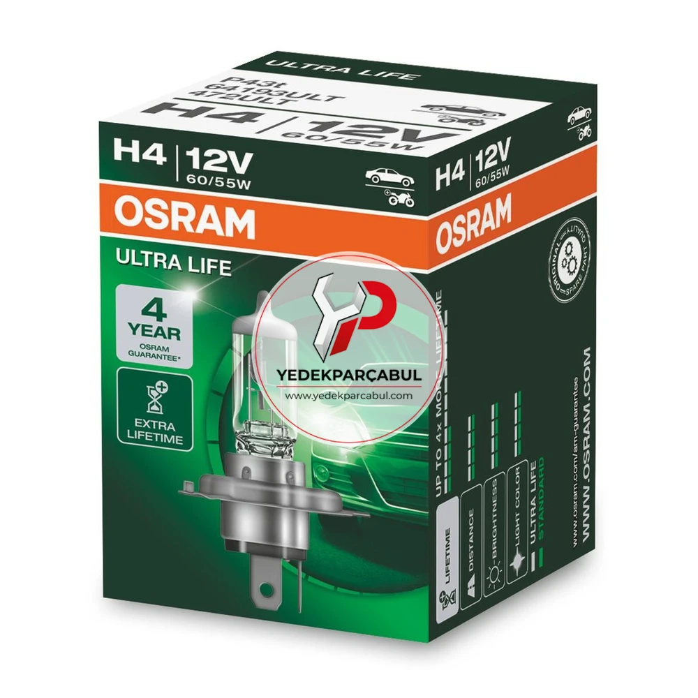 Osram Ampul H4 Ultra Life 12V 60/55W