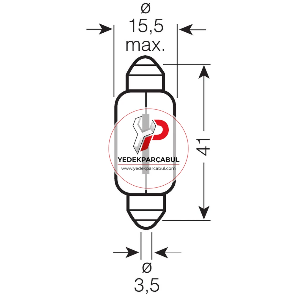 Osram Tavan Ampulü SV8.5-8 12V 10W