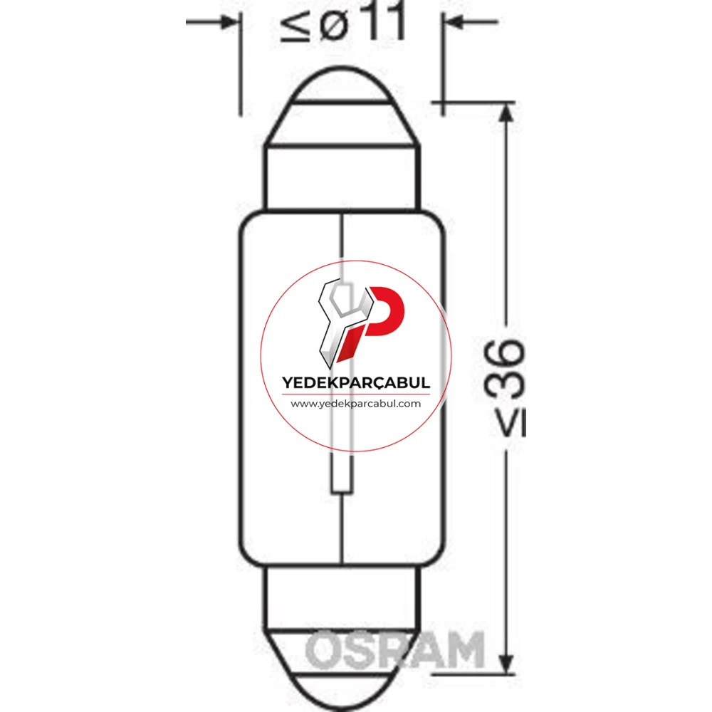 Osram Ampul SV8.5-8 12V 10W