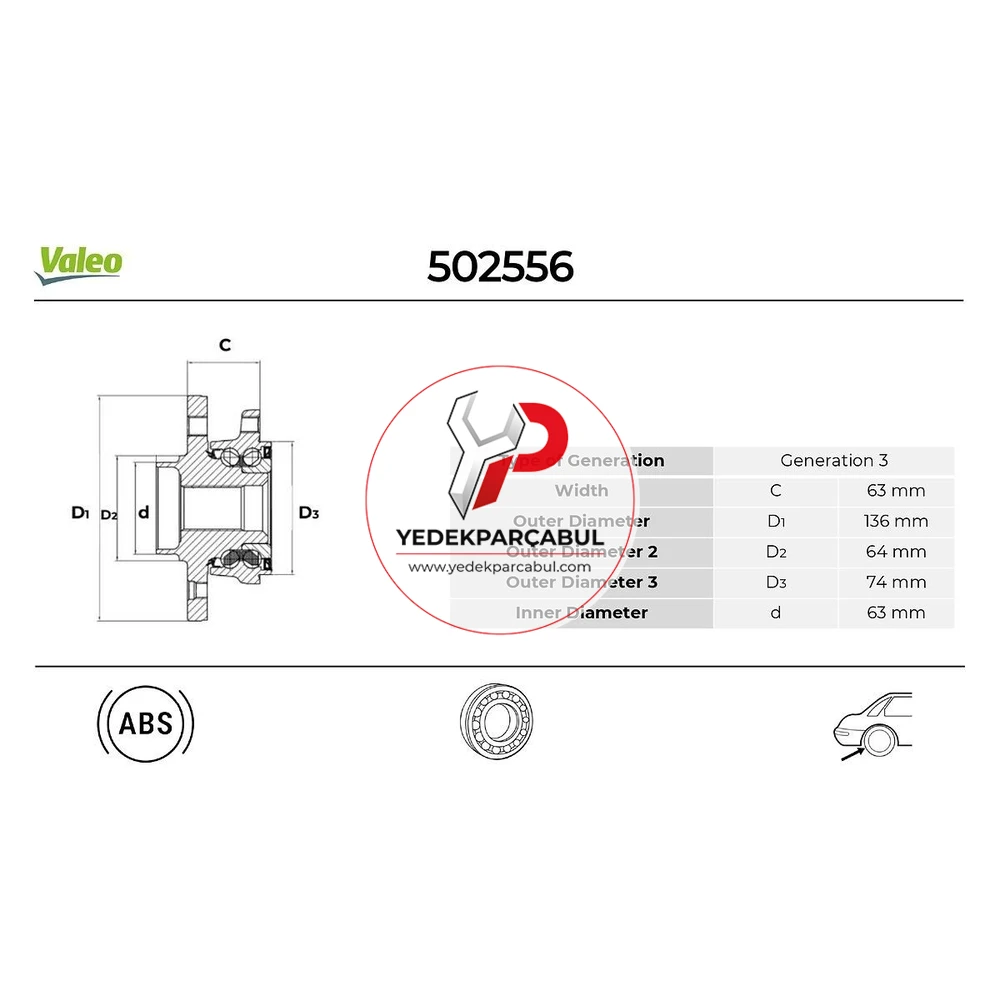 Valeo Arka Teker Poryası Rulmanlı