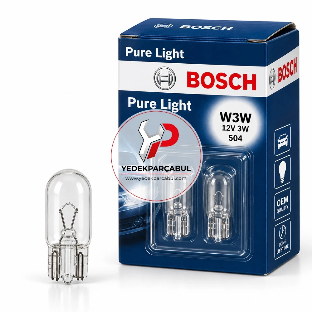 Bosch Ampul W3W Pure Light 12V 3W