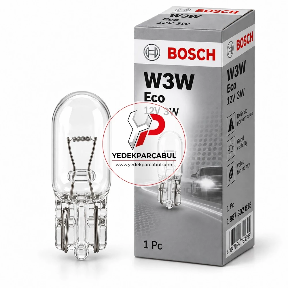Bosch Ampul W3W Eco 12V 3W