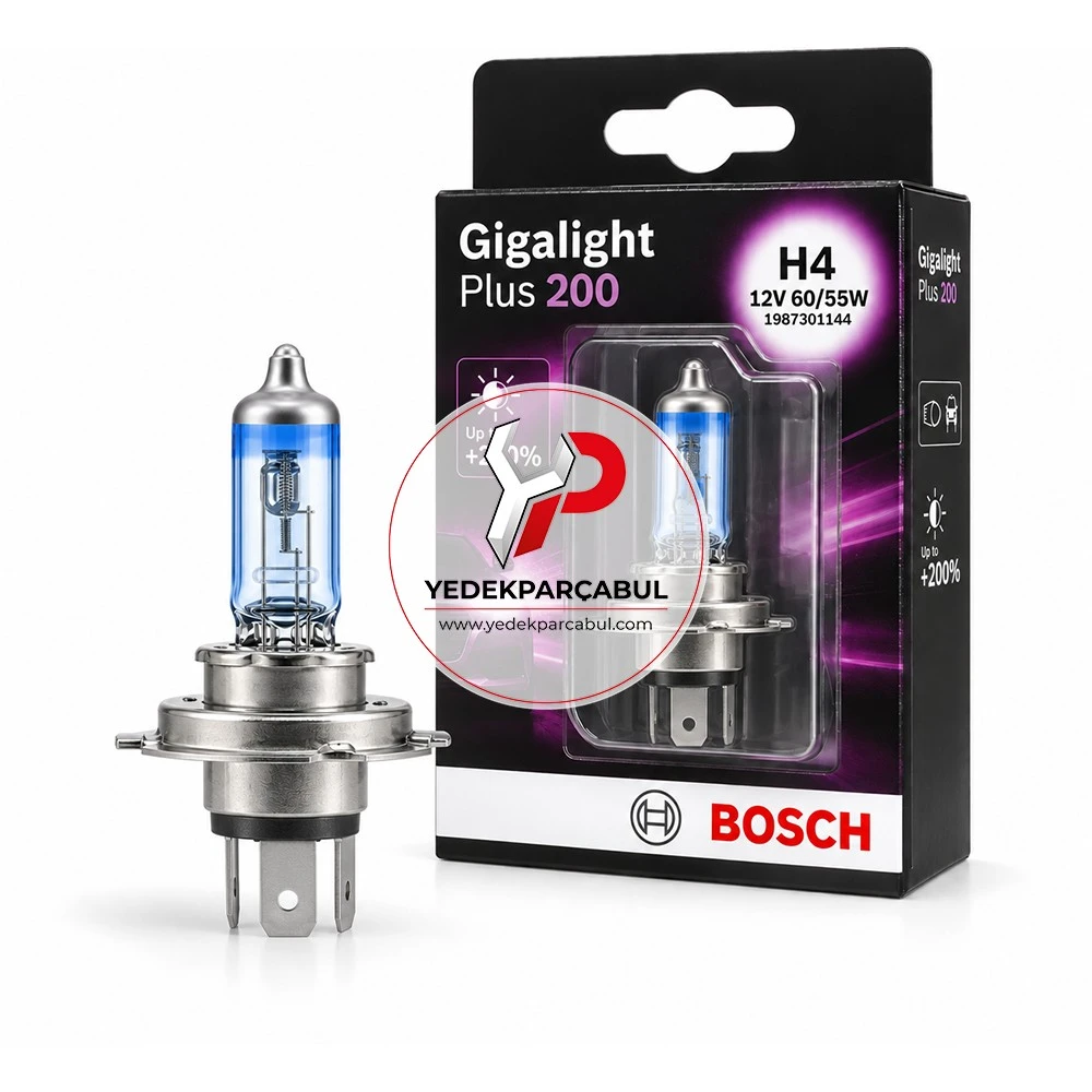 Bosch Ampul H4 Plus 200 Gigalight 12V 60W/55W