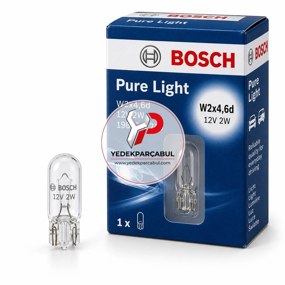 Bosch Ampul W2x4,6d Pure Light 12V 2W