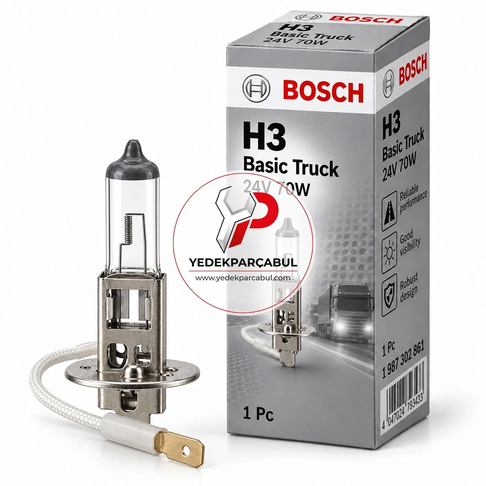 Bosch Ampul H3 Basic Truck 24V 70W