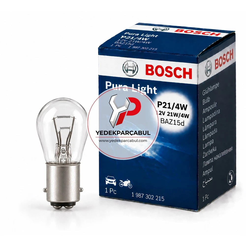 Bosch Ampul P21/4W Pure Light 12V 21W/4W