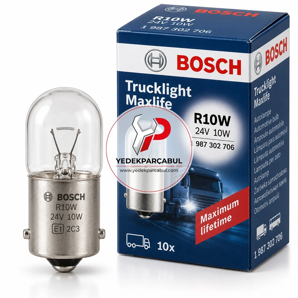 Bosch Ampul R10W Trucklight Maxlife 24V 10W
