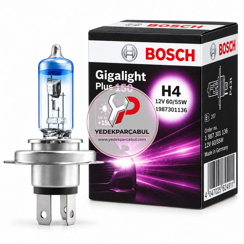 Bosch Ampul H4 Plus 150 Gigalight 12V 60W/55W