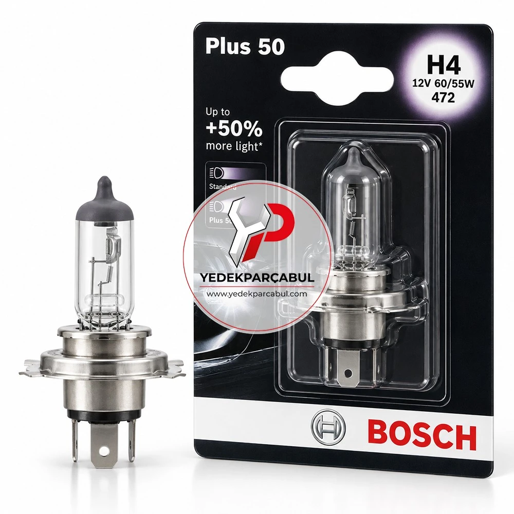 Bosch Ampul H4 Plus 50 12V 60W/55W