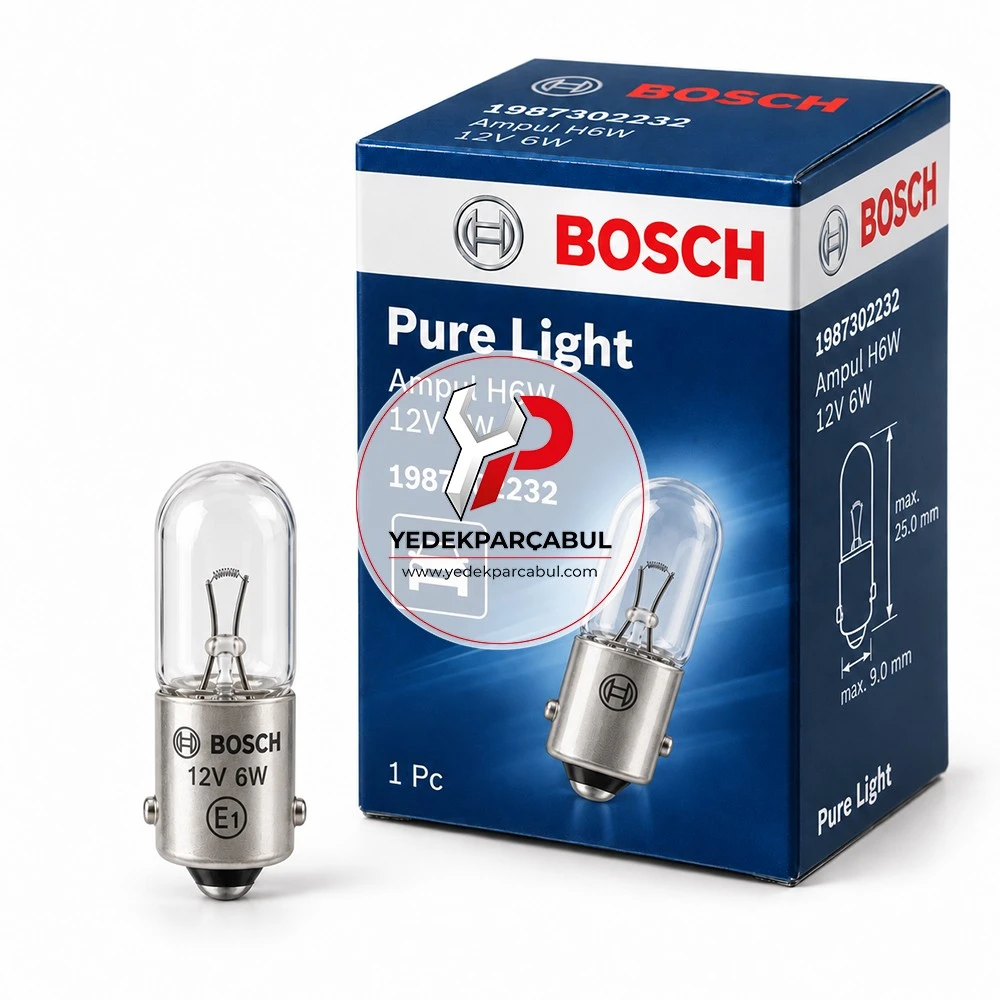 Bosch Ampul H6W Pure Light 12V 6W