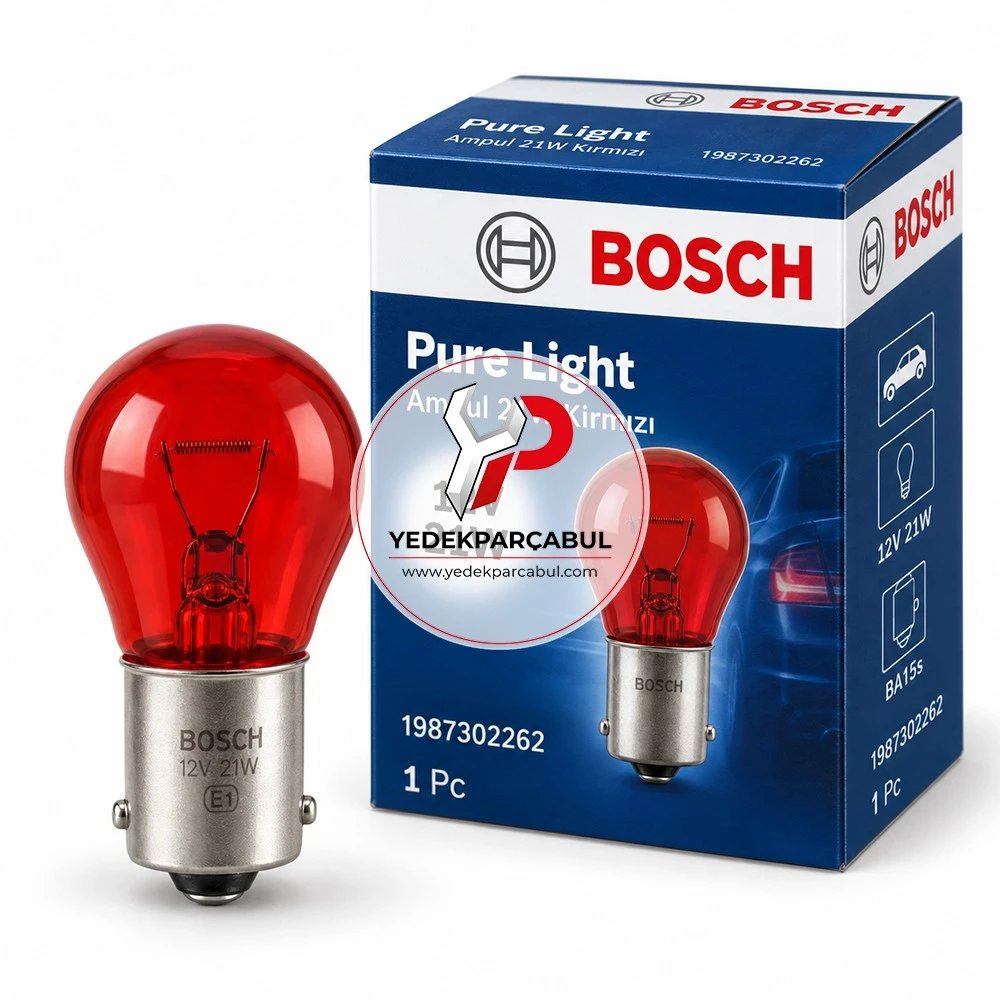 Bosch Ampul 21W Kırmızı Pure Light 12V 21W