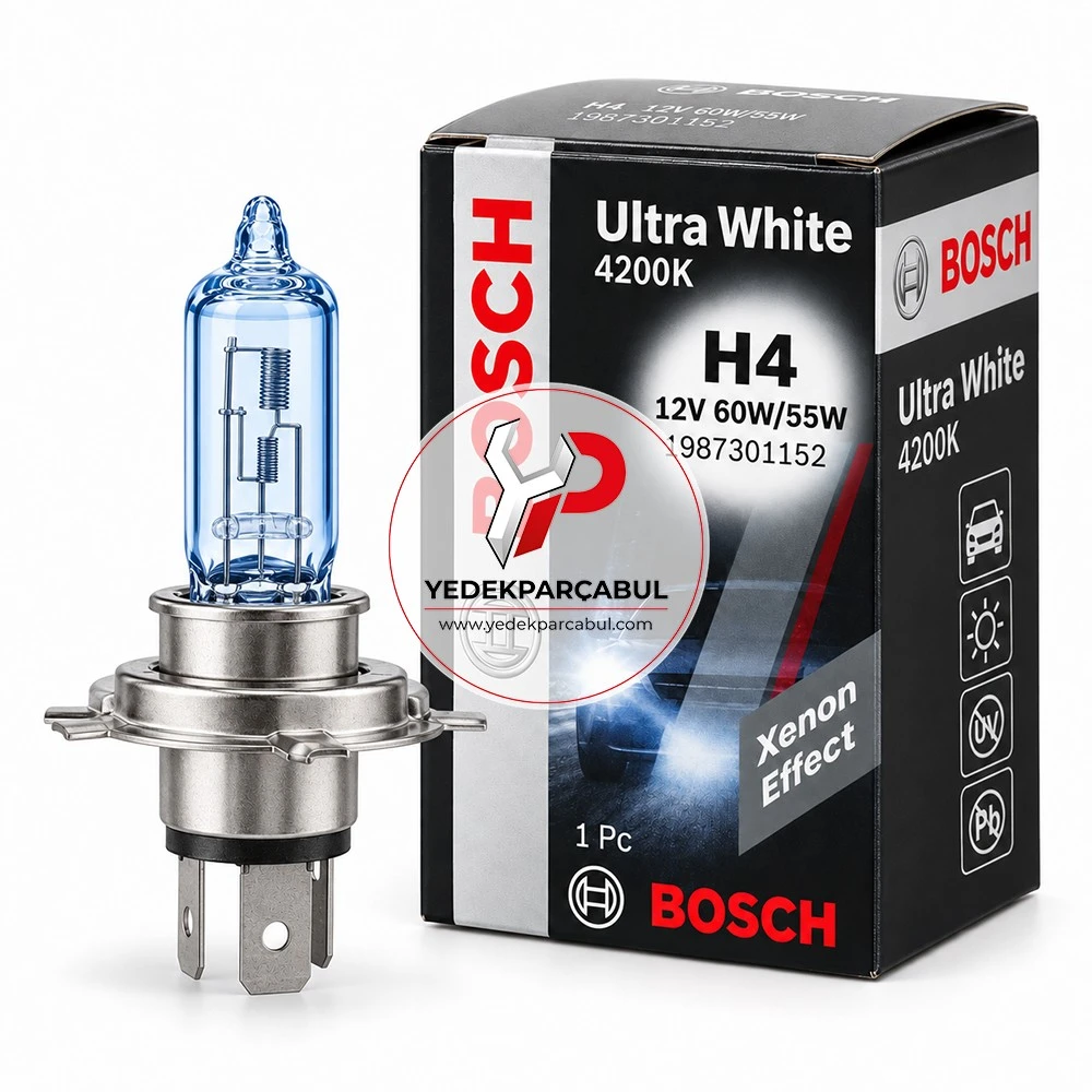 Bosch Ampul H4 Ultra White 12V 60W/55W