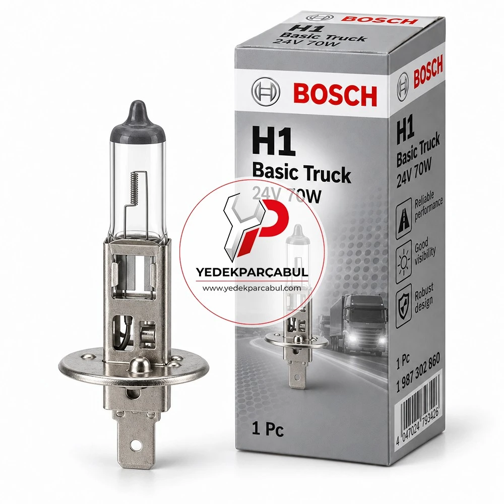 Bosch Ampul H1 Basic Truck 24V 70W
