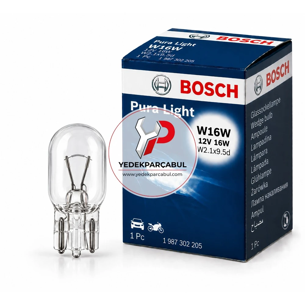 Bosch Ampul W16W Pure Light 12V 16W