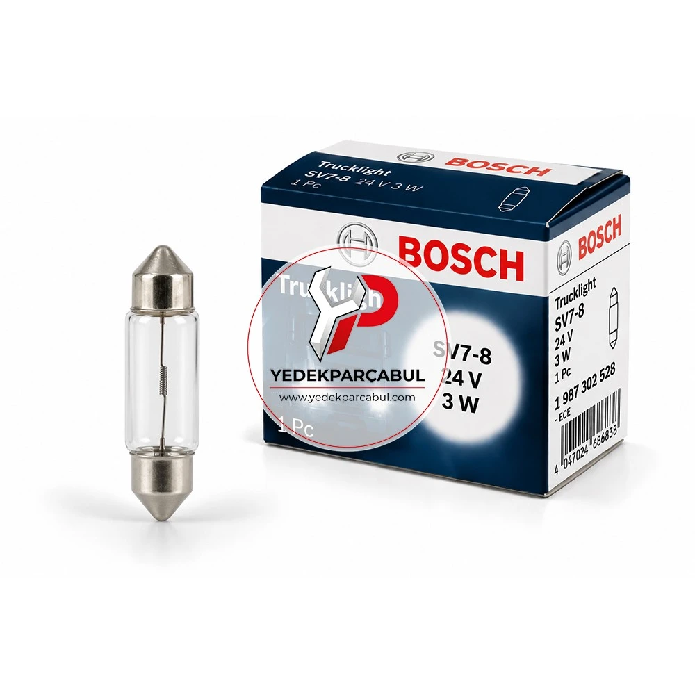 Bosch Ampul SV7-8 Trucklight 24V 3W