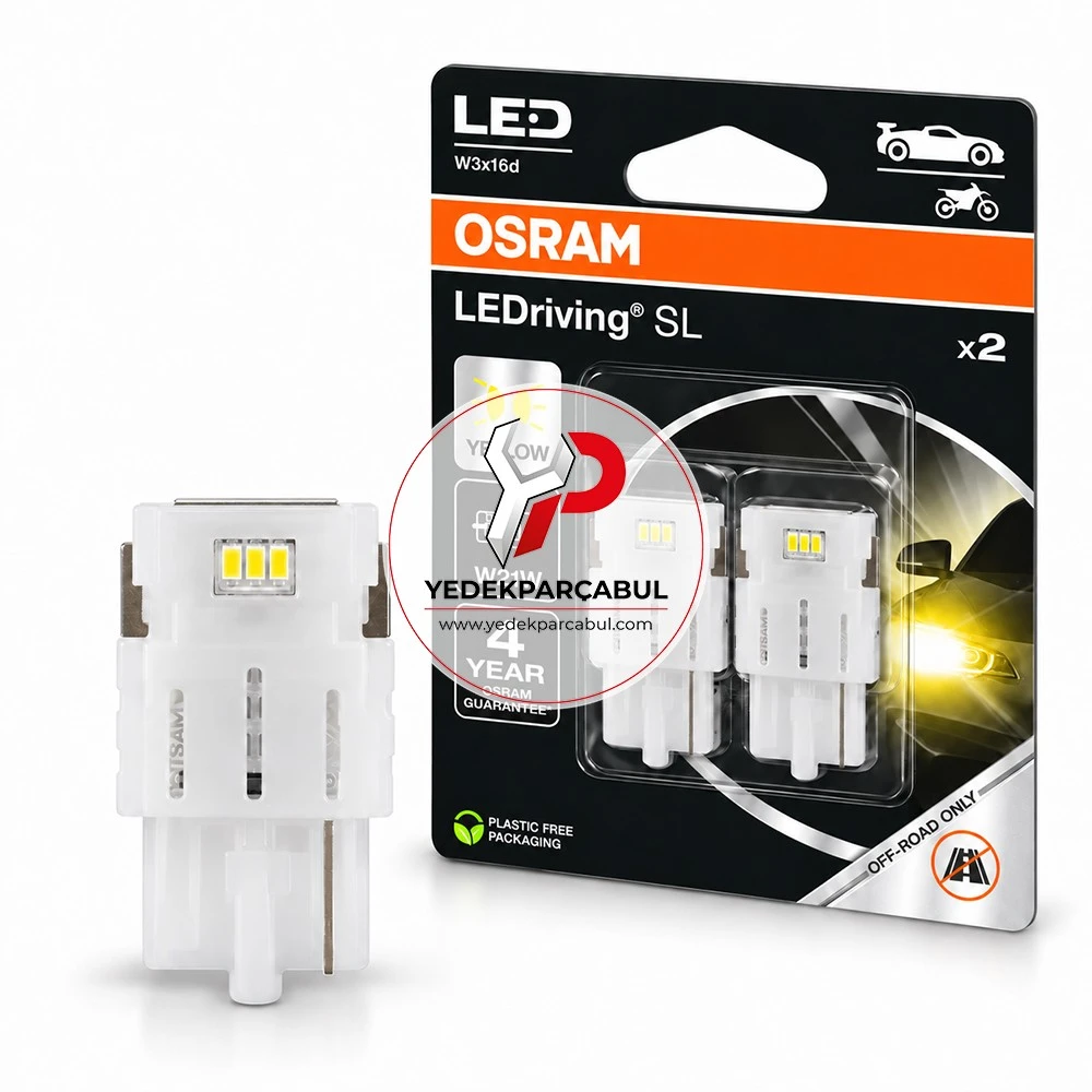 Osram Led Ampul W21W LEDriving® SL 12V 1.4W (Sarı)