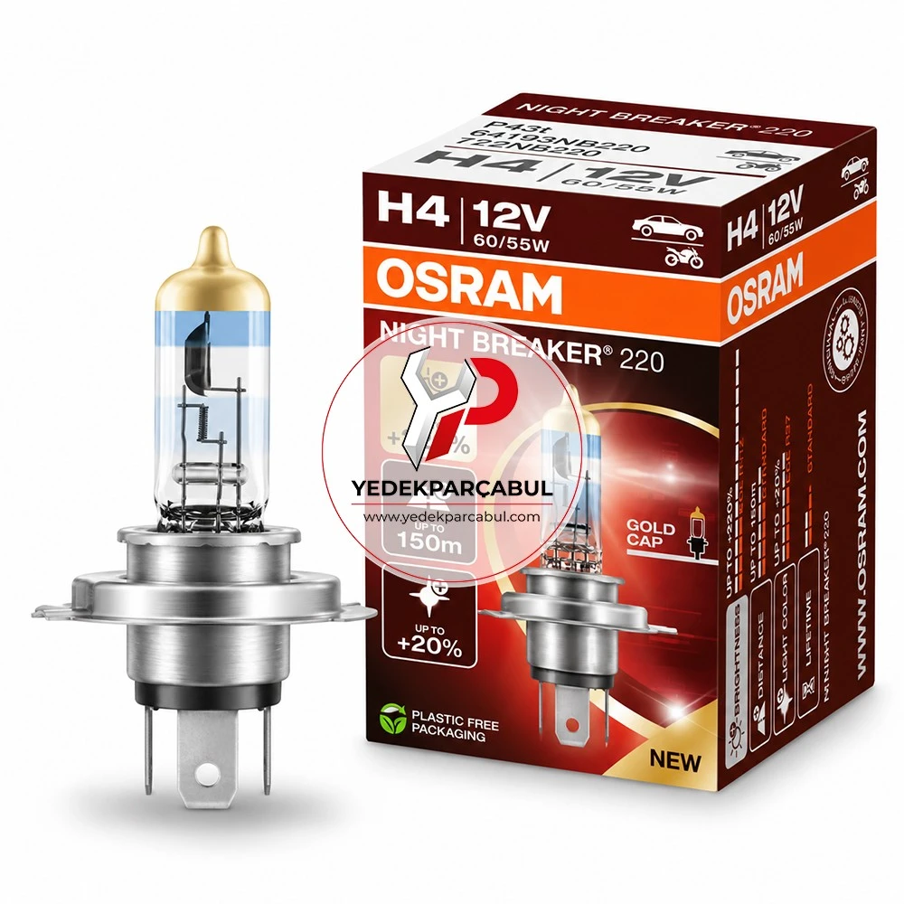 Osram Ampul H4 Night Breaker® 220 12V 60/55W
