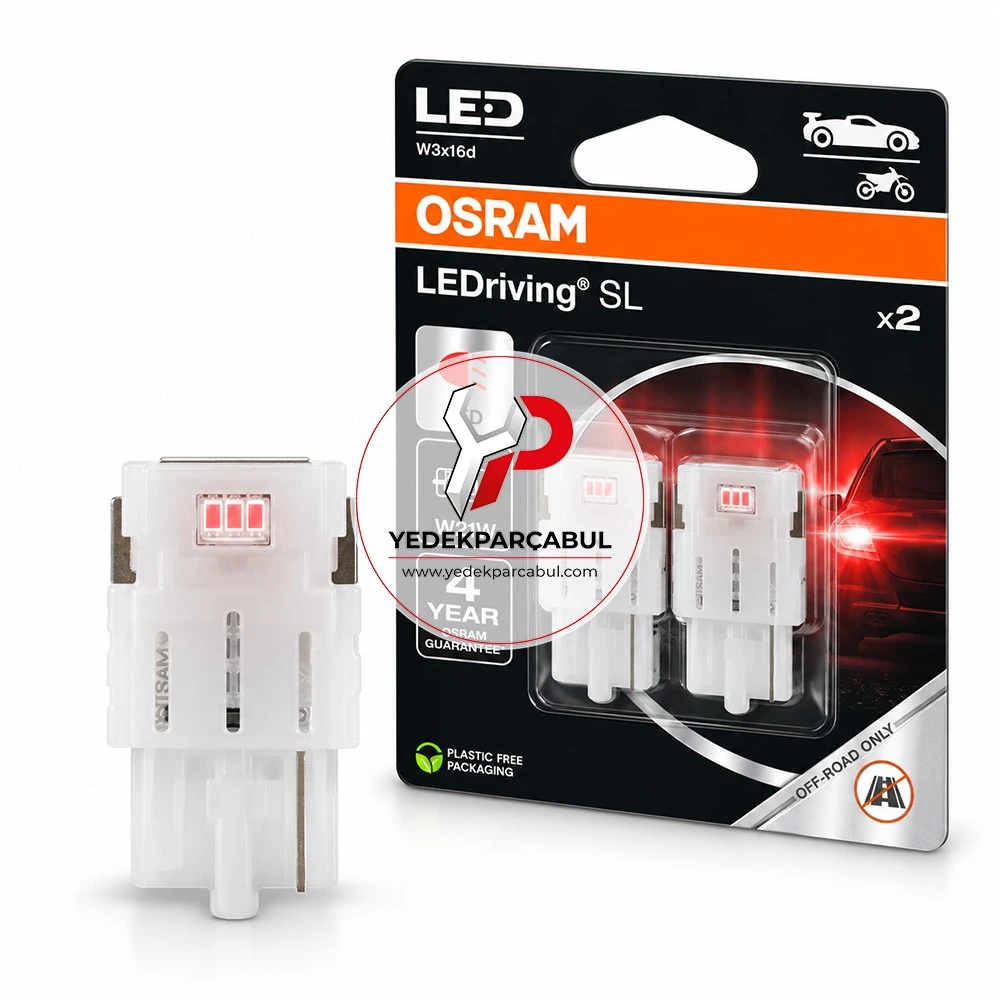 Osram Led Ampul W21W LEDriving® SL 12V 1.4W (Kırmızı)
