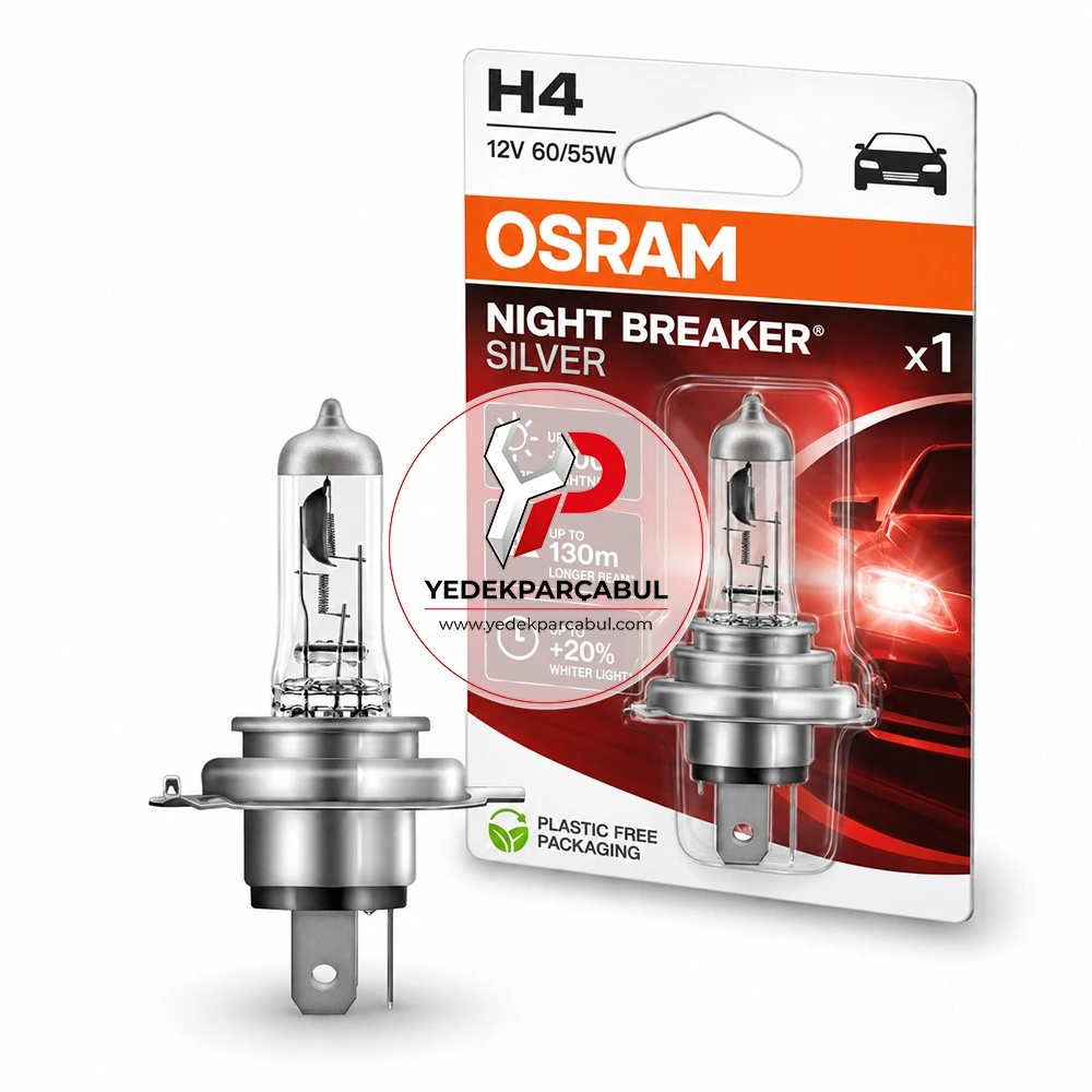 Osram Ampul H4 Night Breaker® Silver 12V 60/55W