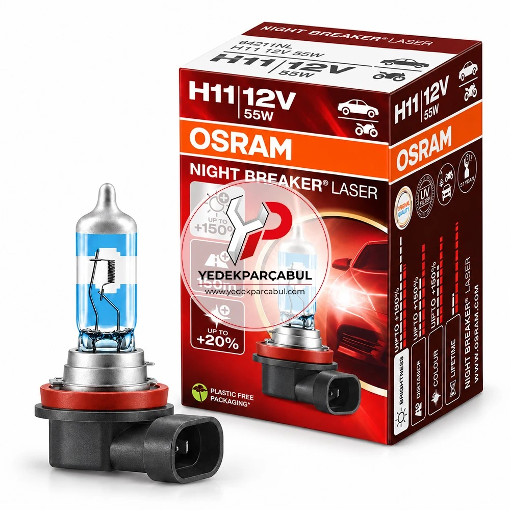 Osram Ampul H11 Night Breaker® Laser 12V 55W