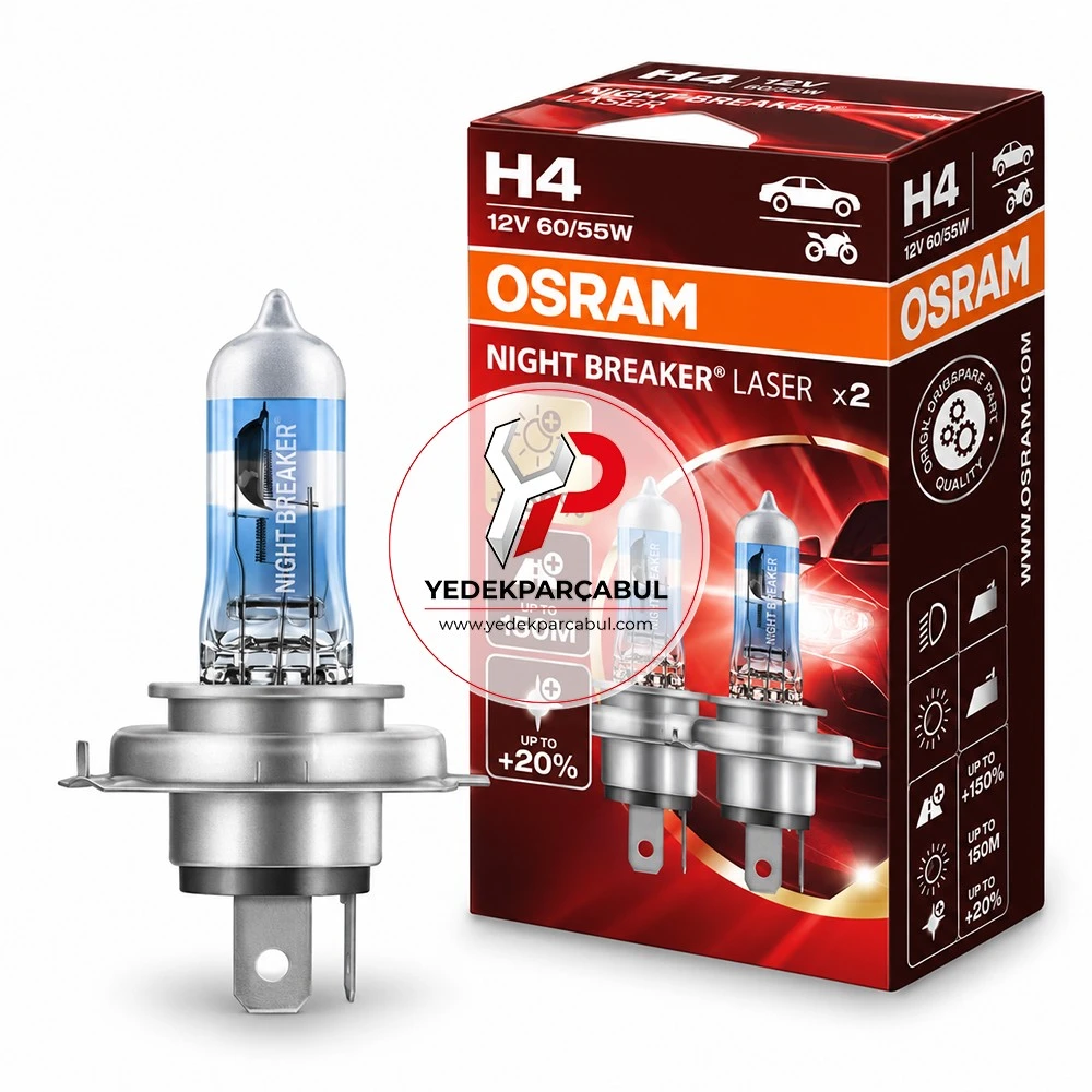 Osram Ampul H4 Night Breaker® Laser 12V 60/55W