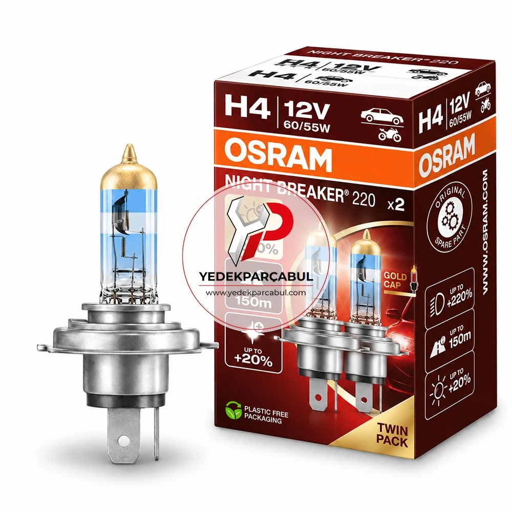 Osram Ampul H4 Night Breaker® 220 12V 60/55W